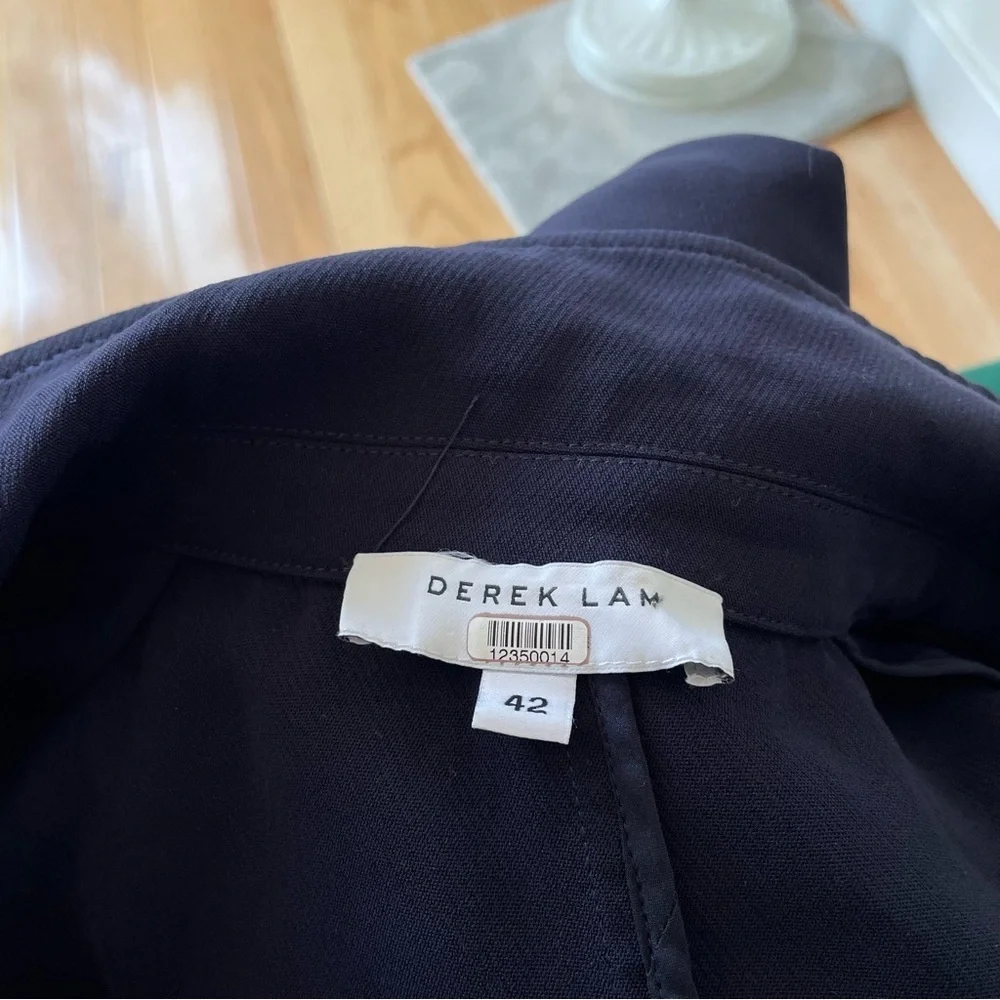 Derek Lam Collective Belted Cardigan Navy Blue Crepe Jacket Size IT 42/US 6